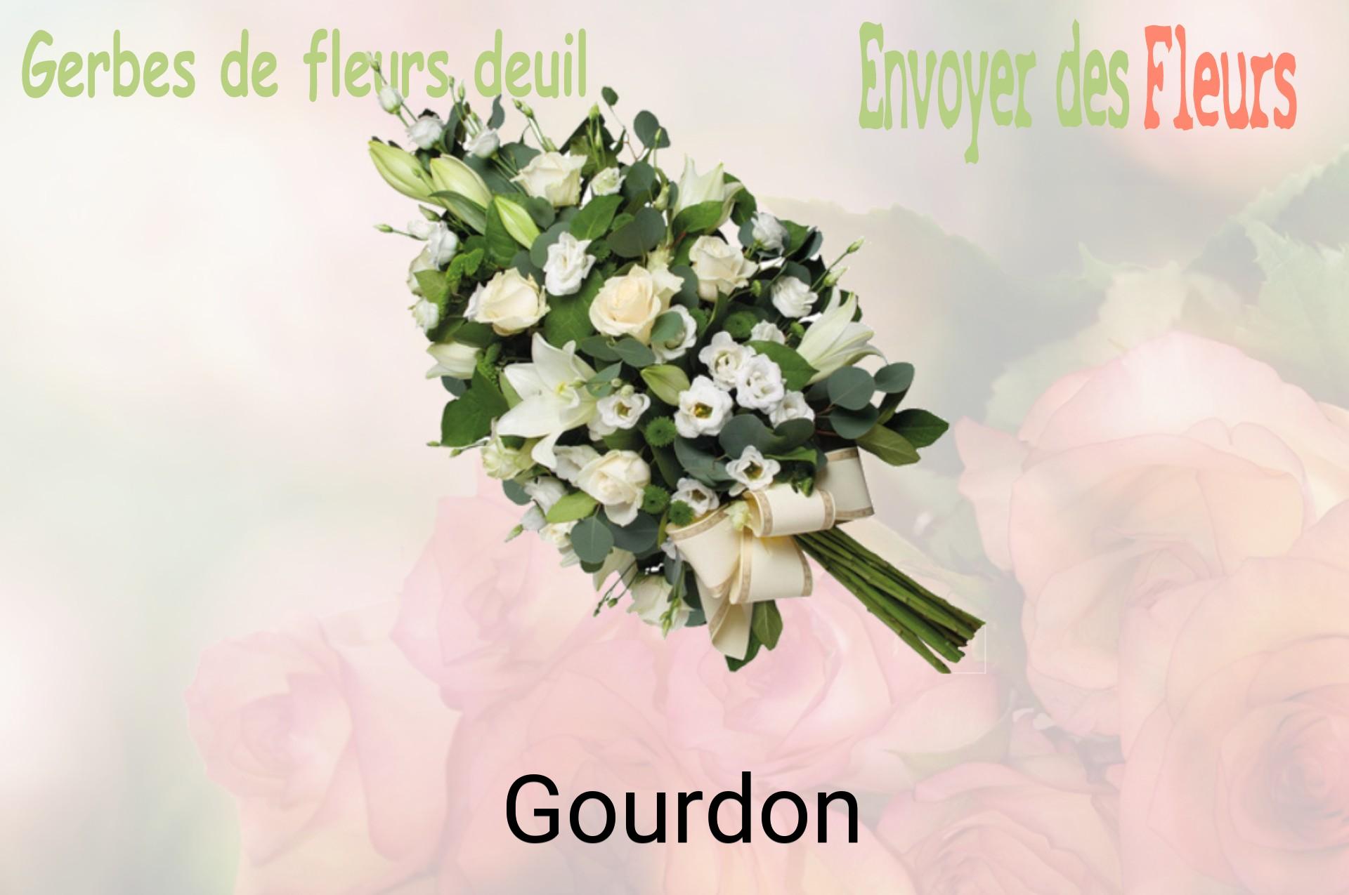 Gerbe de fleurs de deuil livrée à Gourdon
